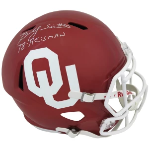 Billy Sims Signed Oklahoma Sooners Riddell Full Size Speed Replica Helmet w/78 Heisman
