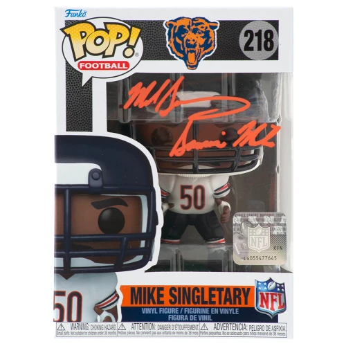 Mike Singletary Signed Chicago Bears Mike Singletary Funko Pop Doll #218 w/Samurai Mike