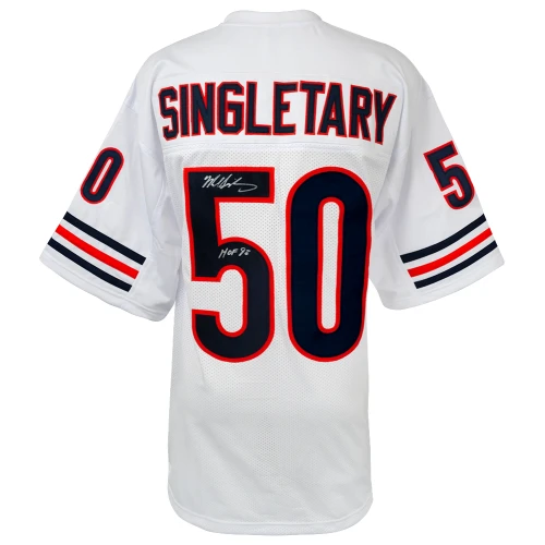Mike Singletary Signed White Custom Football Jersey w/HOF'98