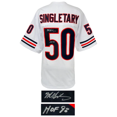 Mike Singletary Signed White Custom Football Jersey w/HOF'98 - Image 2