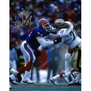 Fred Smerlas Signed Buffalo Bills Action vs. Saints 8x10 Photo