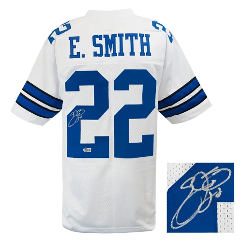 Emmitt Smith Signed White Custom Football Jersey (Beckett) - Image 2