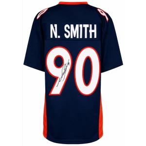 Neil Smith Signed Navy Custom Football Jersey