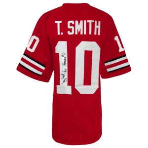 Troy Smith Signed Red Custom College Football Jersey w/Heisman'06