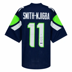 Jaxon Smith-Njigba Signed Navy Custom Football Jersey (JSA)