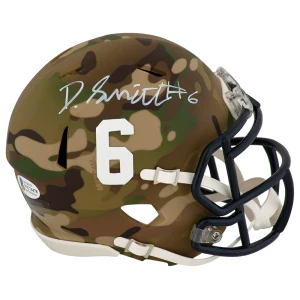 Devonta Smith Signed Alabama CAMO Riddell Speed Mini Helmet - (Beckett)
