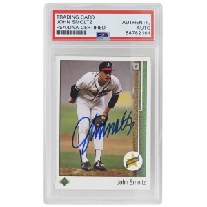 John Smoltz Signed Atlanta Braves 1989 Upper Deck Baseball Rookie Card #17 (PSA Encapsulated)