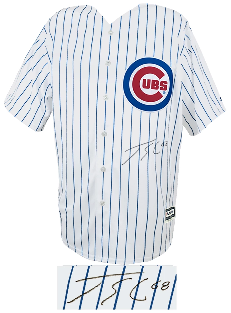 Jorge Soler Signed Chicago Cubs White Pinstripe Majestic Replica Baseball Jersey - Image 2