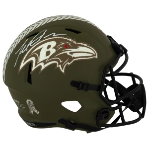 Terrell Suggs Signed Baltimore Ravens ECLIPSE Black Matte Riddell Full Size Speed Replica Helmet