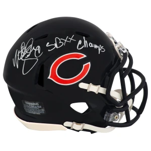 Matt Suhey Signed Chicago Bears Riddell Speed Mini Helmet w/SB XX Champs