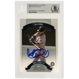Ichiro Suzuki Signed Seattle Mariners 2002 Donruss Classics Baseball Trading Card #96  - (Beckett Encapsulated)