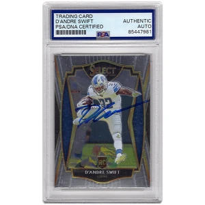 D'Andre Swift Signed Detroit Lions 2020 Panini Select Rookie Football Card #151 - (PSA Encapsulated)