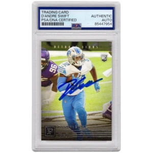 D'Andre Swift Signed Detroit Lions 2020 Rookie Football Card (various) - (PSA Encapsulated)