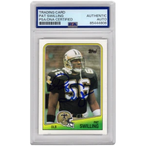 Pat Swilling Signed New Orleans Saints 1988 Topps Rookie Football Card #66 - (PSA Encapsulated)