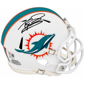 Tua Tagovailoa Signed Dolphins Riddell Speed Mini Helmet - (Fanatics)