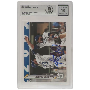 Fernando Tatis Jr. Signed San Diego Padres 2020 Topps Baseball Trading Card #634 - (Beckett / Auto Grade 10)