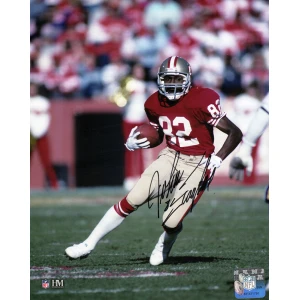 John Taylor Signed San Francisco 49ers Running With Ball Action 8×10 Photo