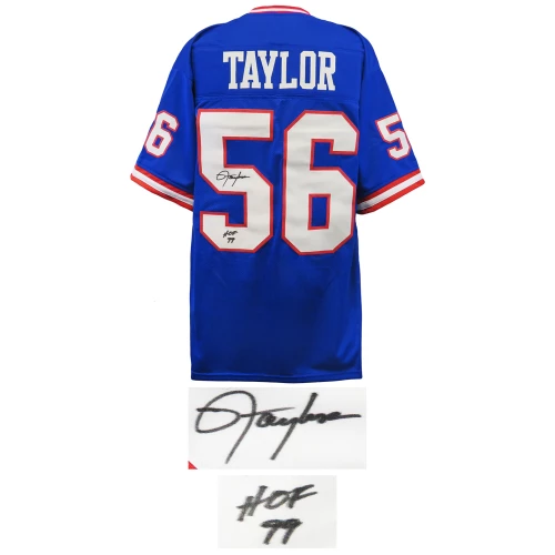 Lawrence Taylor Signed Blue T/B Custom Football Jersey w/HOF'99 - Image 2