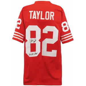 John Taylor Signed Red Custom Football Jersey w/3x SB Champs