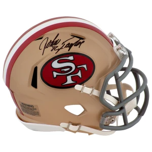 John Taylor Signed San Francisco 49ers T/B Riddell Speed Mini Helmet