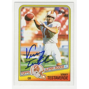 Vinny Testaverde Signed Tampa Bay Buccaneers 1988 Topps Football Rookie Card #352