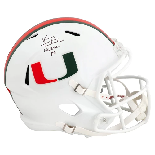 Vinny Testaverde Signed Miami Hurricanes Riddell Full Size Speed Replica Helmet w/Heisman 1986