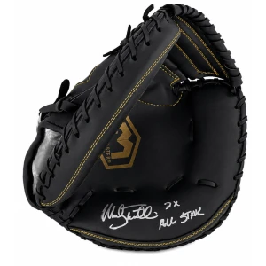 Mickey Tettleton Signed Franklin Black Baseball Catchers Glove w/2x All Star