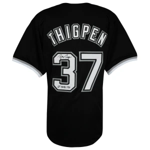 Bobby Thigpen Signed Black Custom Baseball Jersey w/57 Saves 1990