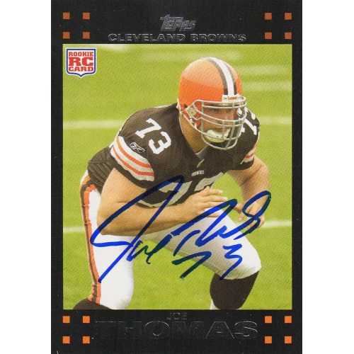 Joe Thomas Signed Cleveland Browns 2007 Topps Rookie Football Trading Card #392