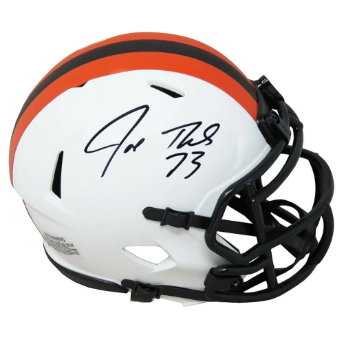 Joe Thomas Signed Cleveland Browns Lunar Eclipse White Matte Riddell Speed Mini Helmet