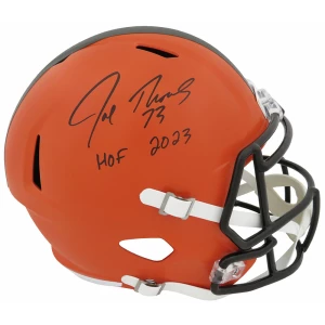 Joe Thomas Signed Cleveland Browns Riddell Full Size Speed Replica Helmet w/HOF 2023
