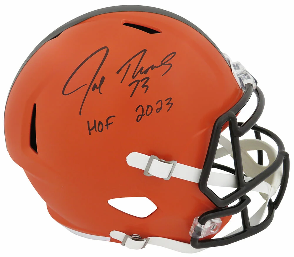 Joe Thomas Signed Cleveland Browns Riddell Full Size Speed Replica Helmet w/HOF 2023