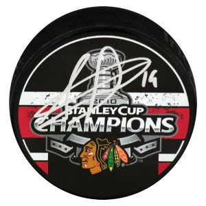 Jonathan Toews Signed Chicago Blackhawks 2010 Stanley Cup Champs Logo Hockey Puck