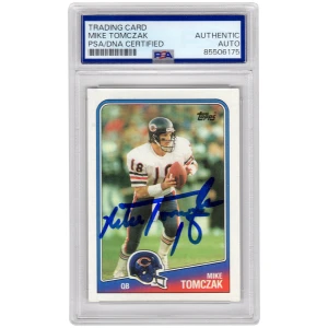 Mike Tomczak Signed Chicago Bears 1988 Topps Rookie Football Trading Card #70 - (PSA Encapsulated)