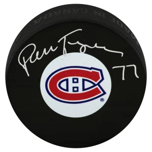 Pierre Turgeon Signed Montreal Canadiens Medium Logo Hockey Puck