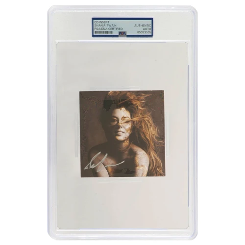 Shania Twain Signed 'Queen Of Me' 4x4 CD Insert - (PSA/DNA Encapsulated)