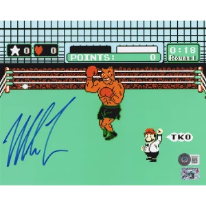 Mike Tyson Signed Nintendo Mike Tyson's Punch Out Video Game 8x10 Photo (Beckett)