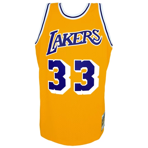 Kareem Abdul Jabbar Los Angeles Lakers Gold 1984 Style Mitchell & Ness (M&N) NBA Swingman Basketball Jersey  (Size XL) - Image 2