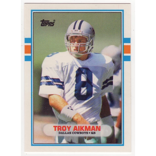 Troy Aikman Dallas Cowboys 1989 Topps Traded ROOKIE RC Football Card #70T (Lot of 10)