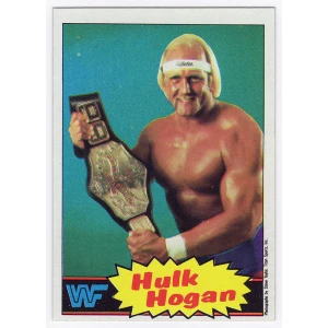 Hulk Hogan 1985 Topps WWF Rookie Wrestling Trading Card #16 - (Blue Background)