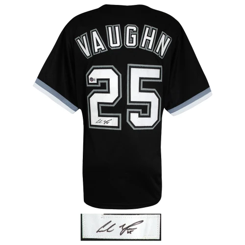 Andrew Vaughn Signed Black Custom Baseball Jersey - (Beckett) - Image 2
