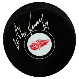 Mike Vernon Signed Detroit Red Wings Logo Hockey Puck