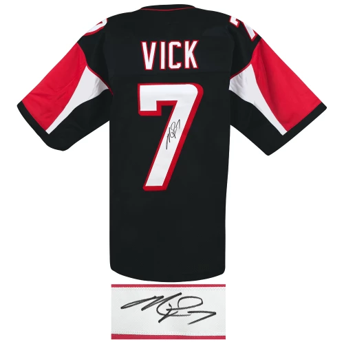Michael Vick Signed Black Throwback Custom Football Jersey - Image 2