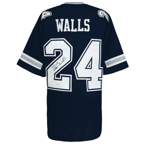 Everson Walls Signed Navy Throwback Custom Football Jersey - (JSA)