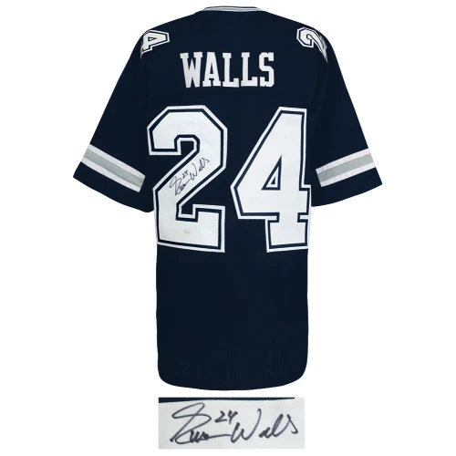 Everson Walls Signed Navy Throwback Custom Football Jersey - (JSA) - Image 2