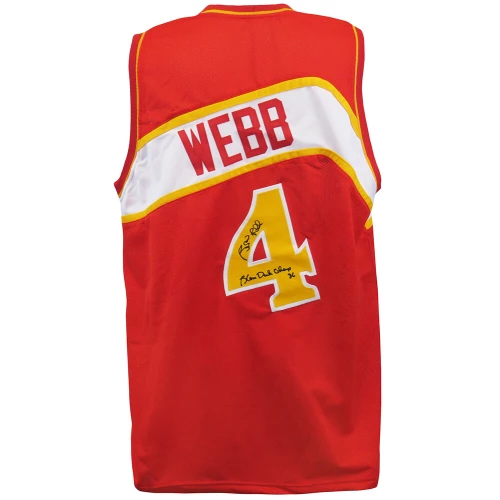 Spud Webb Signed Red Throwback Custom Basketball Jersey w/Slam Dunk Champ '86