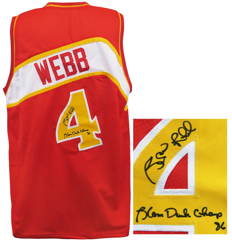Spud Webb Signed Red Throwback Custom Basketball Jersey w/Slam Dunk Champ '86 - Image 2