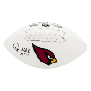 Roger Wehrli Signed Cardinals Wilson White Logo NFL Football w/HOF'07