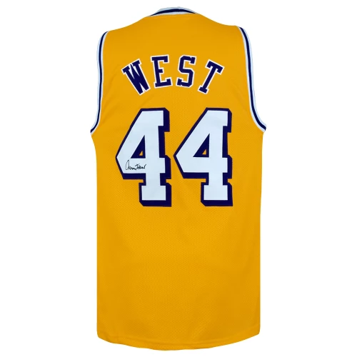 Jerry West Signed Gold Custom Basketball Jersey