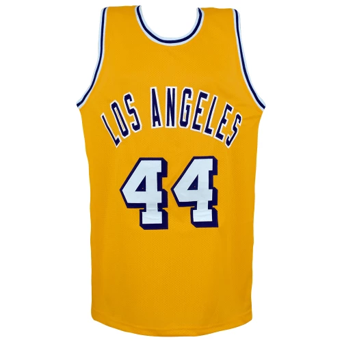 Jerry West Signed Gold Custom Basketball Jersey - Image 3